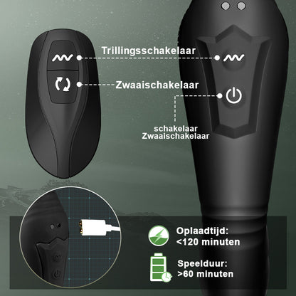 Warrior - C-vormige 10 swingende vibraties prostaatmassager voor mannen, koppels, homo's