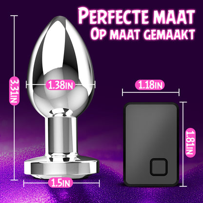 Anale vibrator met metalen behuizing en 10 vibratiestanden voor zowel mannen als vrouwen