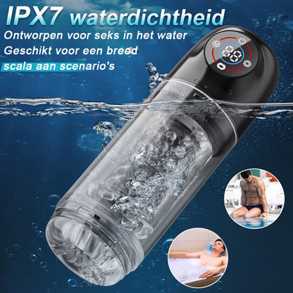 Poseidon 3-in-1 Bad Masturbator 7 Zuigt + 7 Draait De koning van de water masturbatie!