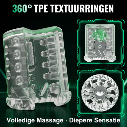 Heaven - 5-in-1 Automatische Masturbator Roterend Stotend Zuigend Vibrerend Likken Stroker