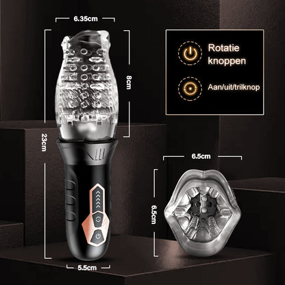 ORKAAN 2 IN 1 Oralsex Cup Masturbator 7 Rotatie 7 Vibration Acmejoy