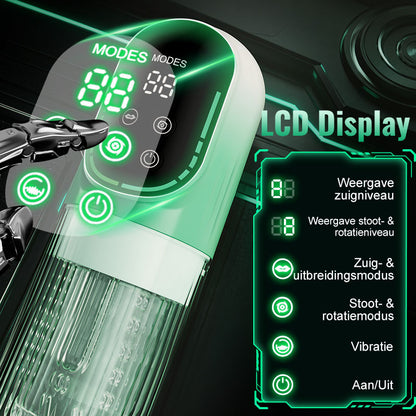 Heaven - 5-in-1 Automatische Masturbator Roterend Stotend Zuigend Vibrerend Likken Stroker
