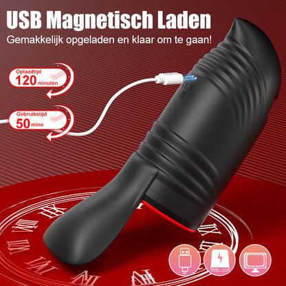 Cavallerist-10 Vibratie 5 Oraal Zuigen 3 Draaien Spinnen Glans Training + Masturbatie