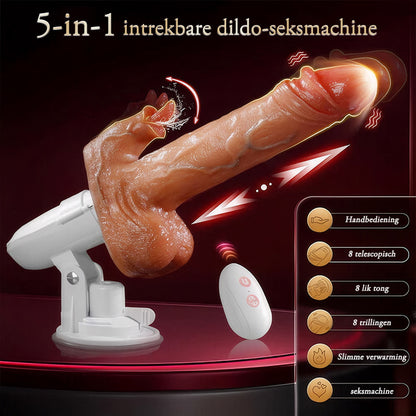 Acmejoy - Sex Machine 90° Automatisch Verstelbare 8 Stuwende & Trillende & Likkende Dildo's Vibrator