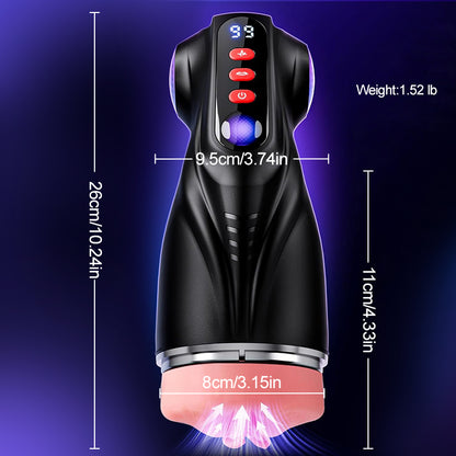 【Flitsverkoop: 30% KORTING】Daphne - Penis Pomp met 3 verwisselbare sleeves, Pocket Pussy, 9 Zuig- & 9 Vibratiemodi, Mannelijke Masturbator