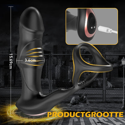 9 Wiggling & Swaying & Vibrerende Prostaat Massager met Cock Ring