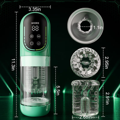 Heaven - 5-in-1 Automatische Masturbator Roterend Stotend Zuigend Vibrerend Likken Stroker