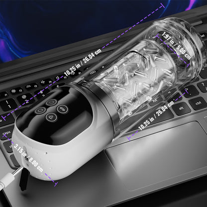Vortex - 7 Zuigende Dubbele-Temperatuur SPA Boner Vergroter 7 Roterende 360° Massage Masturbator