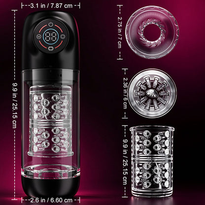 Poseidon 3-in-1 Bad Masturbator 7 Zuigt + 7 Draait De koning van de water masturbatie!