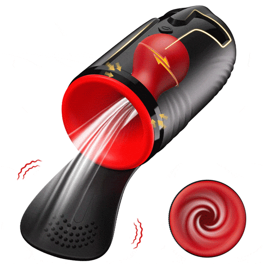 Cavallerist-10 Vibratie 5 Oraal Zuigen 3 Draaien Spinnen Glans Training + Masturbatie
