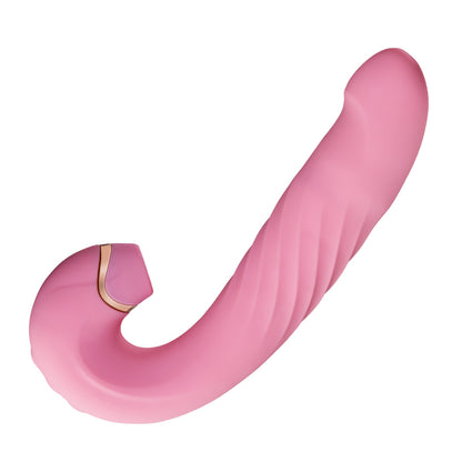 Roze vrouwelijke vibrator 10 zuigkracht 10 vibratie 3 heen en weer