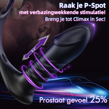 【Voorverkoop tot 9 februari】 Raket 3*10 Telescopische Vibrerende Glans Prostaat Vibrator Silicone