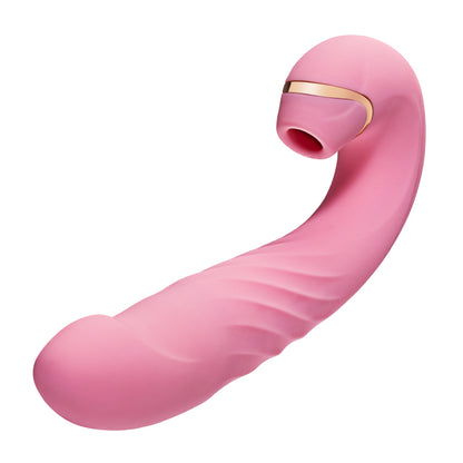 Roze vrouwelijke vibrator 10 zuigkracht 10 vibratie 3 heen en weer