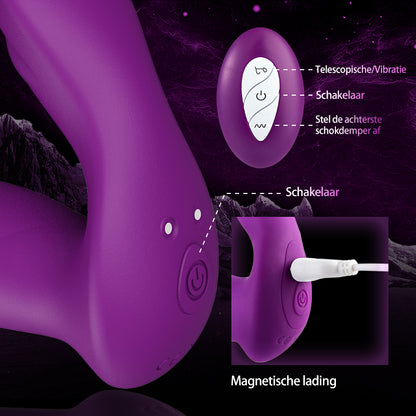 DEMON Anale Vibrator 10 Telescopiche 10 Vibrerende Prostaat Stimulator