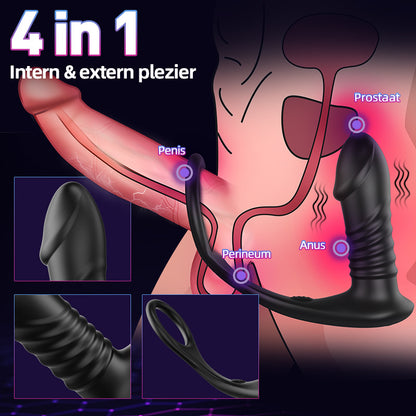 【Voorverkoop tot 9 februari】 Raket 3*10 Telescopische Vibrerende Glans Prostaat Vibrator Silicone