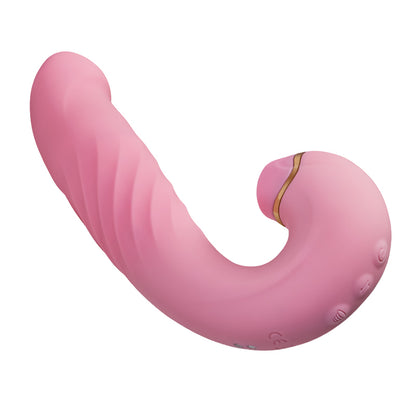 Roze vrouwelijke vibrator 10 zuigkracht 10 vibratie 3 heen en weer