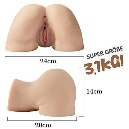 Realistische Masturbator Sekspop met Dubbele Schaamlippen Superechte Clitoris 3.1KG Moruioy
