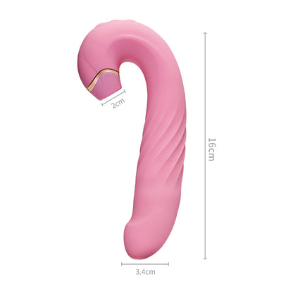 Roze vrouwelijke vibrator 10 zuigkracht 10 vibratie 3 heen en weer