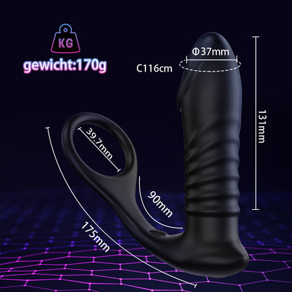 【Voorverkoop tot 9 februari】 Raket 3*10 Telescopische Vibrerende Glans Prostaat Vibrator Silicone