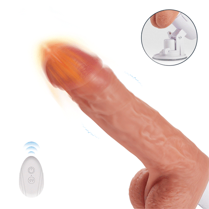 Stretch Lover Dildo 8 Telescopische Roterende Vibraties en Verwarmende